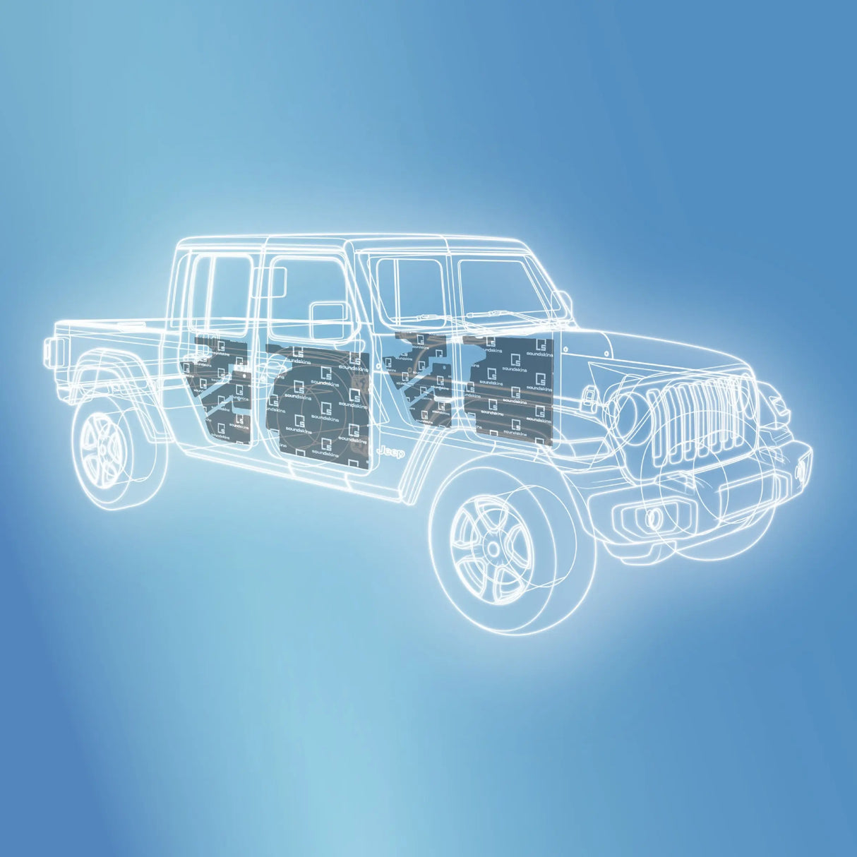 SoundSkins Pro Jeep Gladiator Noise Reduction Kit – 2020+ Vehicle Specific Sound Deadening Kit SoundSkins Global