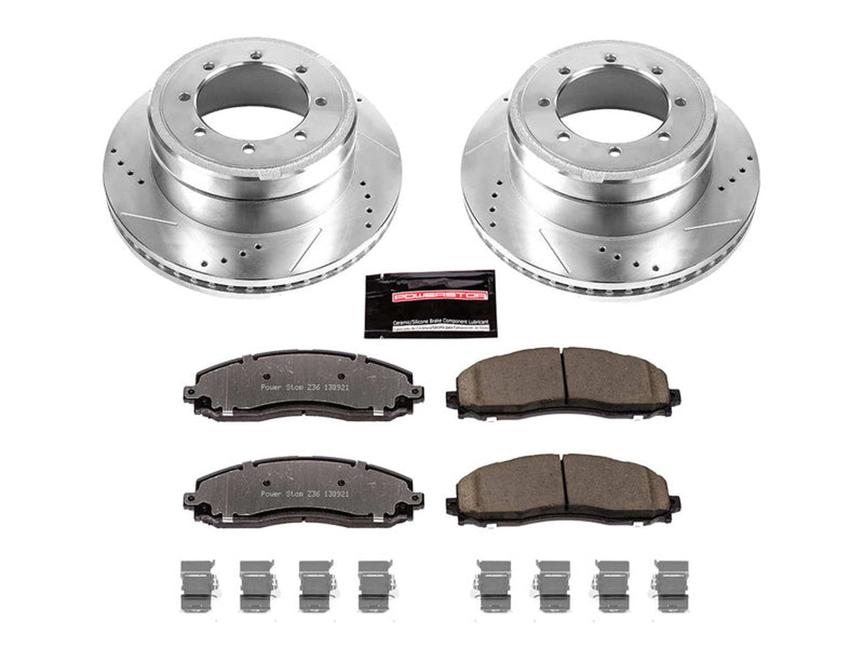 Powerstop Z36 Extreme Rear Brake Kit, 2013-2020 Ford Powerstroke Powerstop Brakes