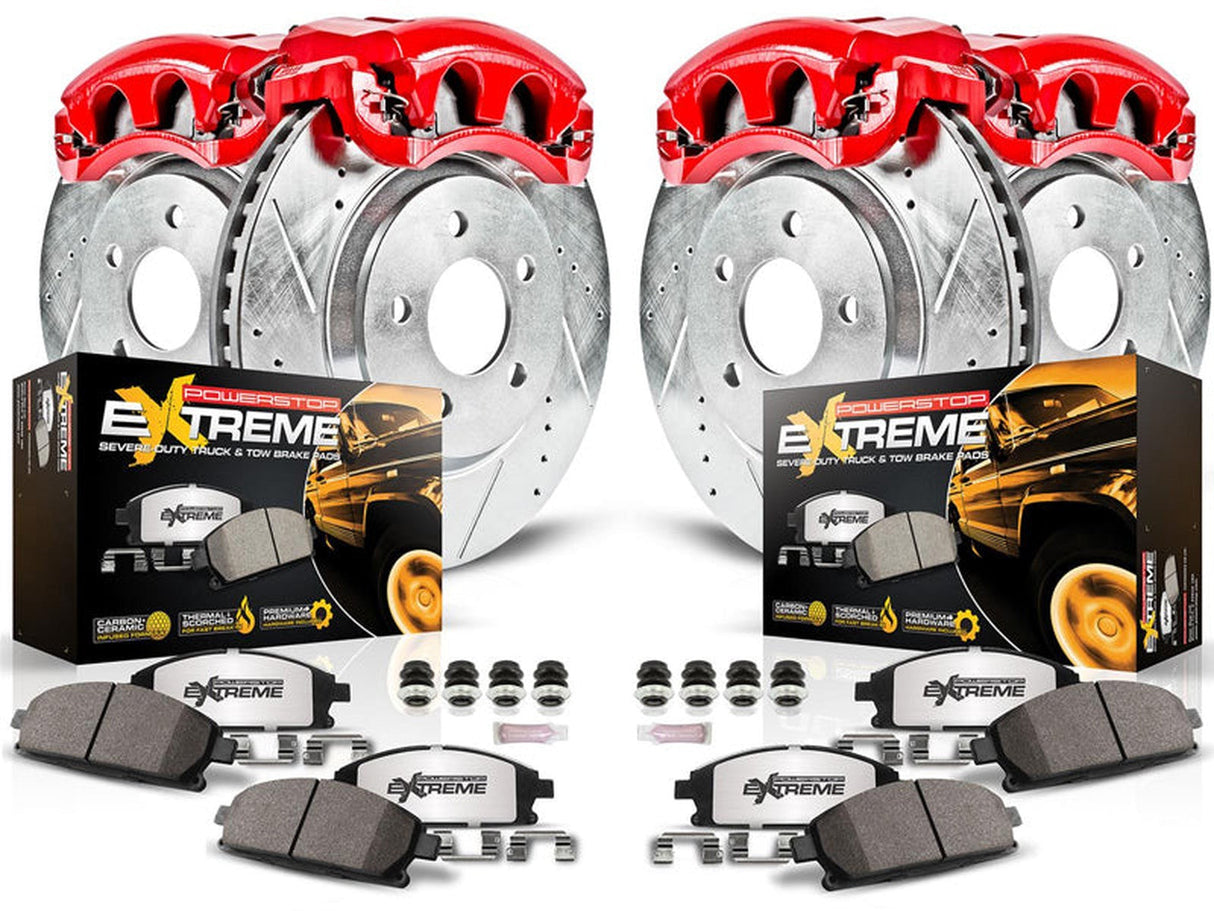 Powerstop Z36 Extreme Front and Rear Brake Kit with Calipers, 2010-2012 Ford Powerstroke Powerstop Brakes
