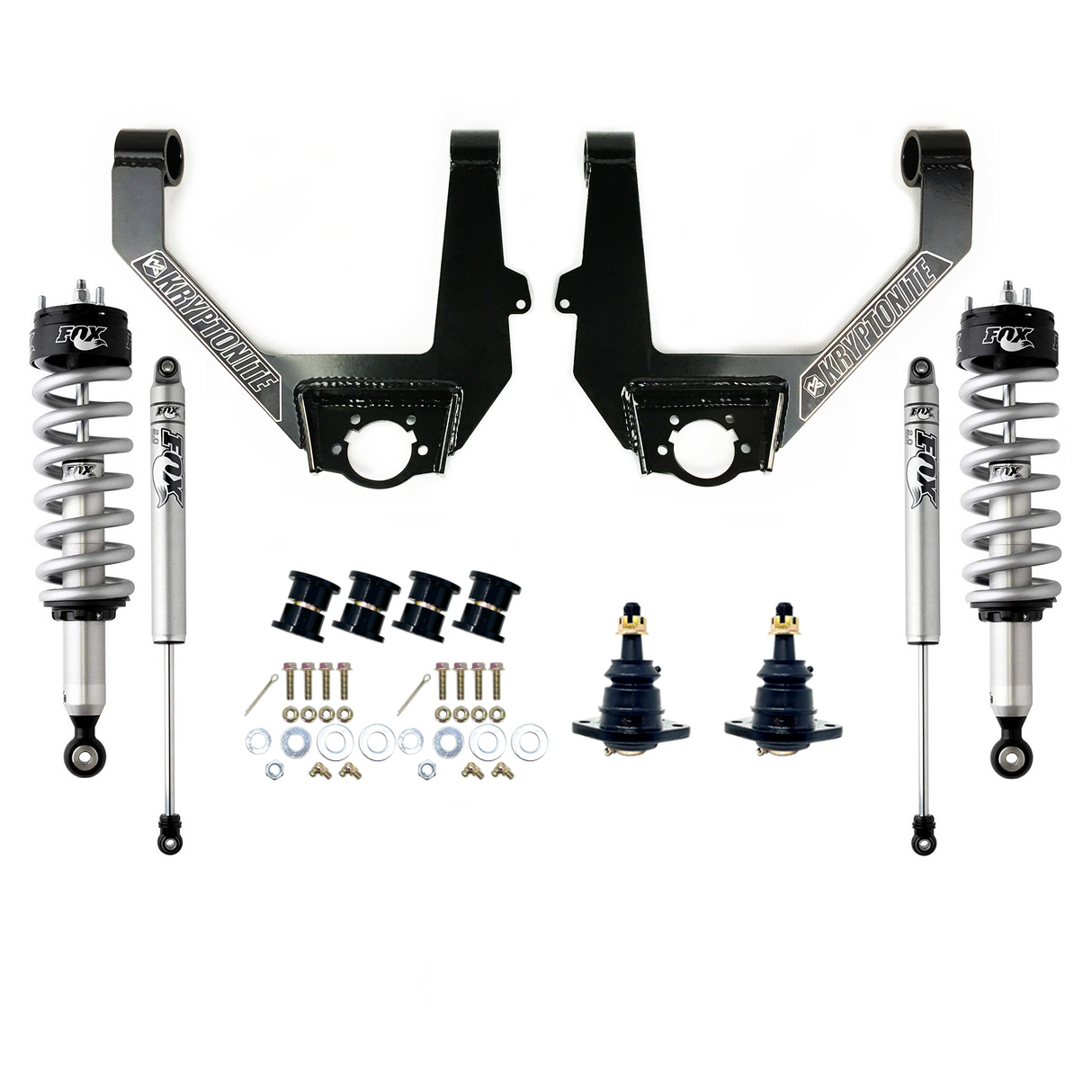 KRYPTONITE STAGE 3 LEVELING KIT WITH FOX SHOCKS FOR 2007–2018 1/2 TON 6-LUG CHEVY/GMC TRUCKS