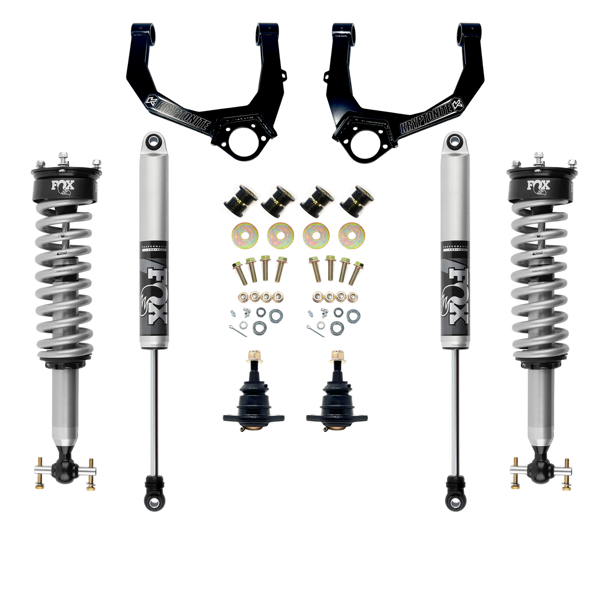 KRYPTONITE STAGE 3 LEVELING KIT WITH FOX 2.0 SHOCKS FOR CHEVY/GMC 1/2 TON 6 LUG TRUCKS 2019+
