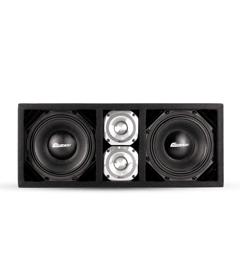 KTPONV2-208BLACK / DUAL 8" BLACK LOADED PORTED BOX + 2 TWEETER Comando Audio Inc.