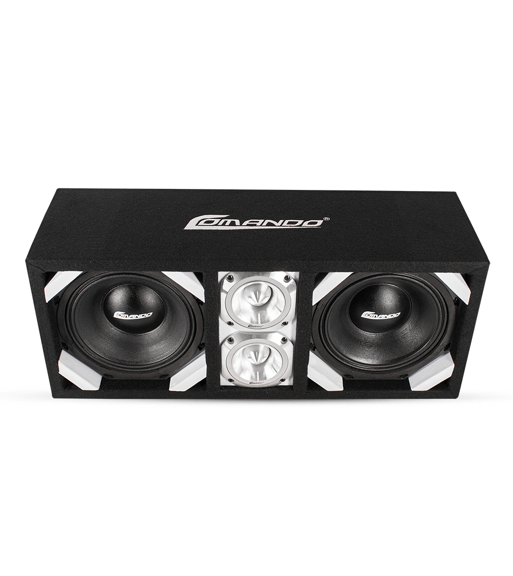 KTPONV2-208WHITE / DUAL 8" WHITE LOADED PORTED BOX + 2 TWEETER Comando Audio Inc.