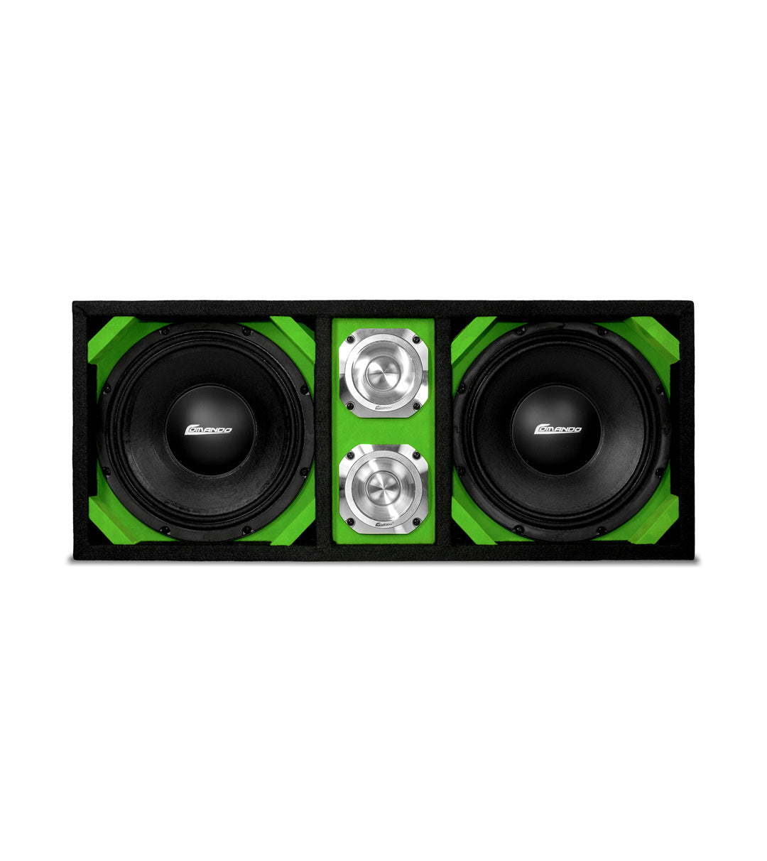 KTPONV2-210LIME / DUAL 10" LIME LOADED PORTED BOX + 2 TWEETER Comando Audio Inc.