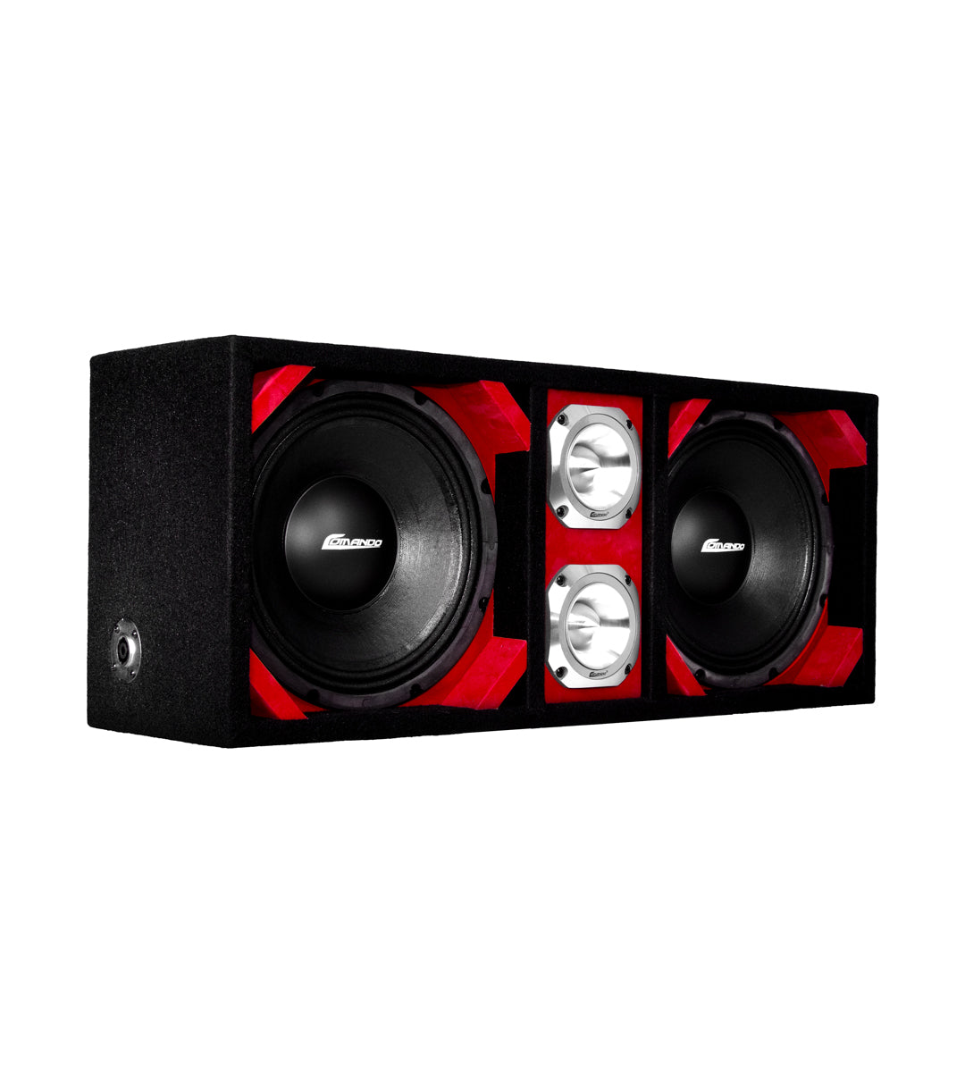KTPONV2-210RED / DUAL 10" RED LOADED PORTED BOX + 2 TWEETER Comando Audio Inc.