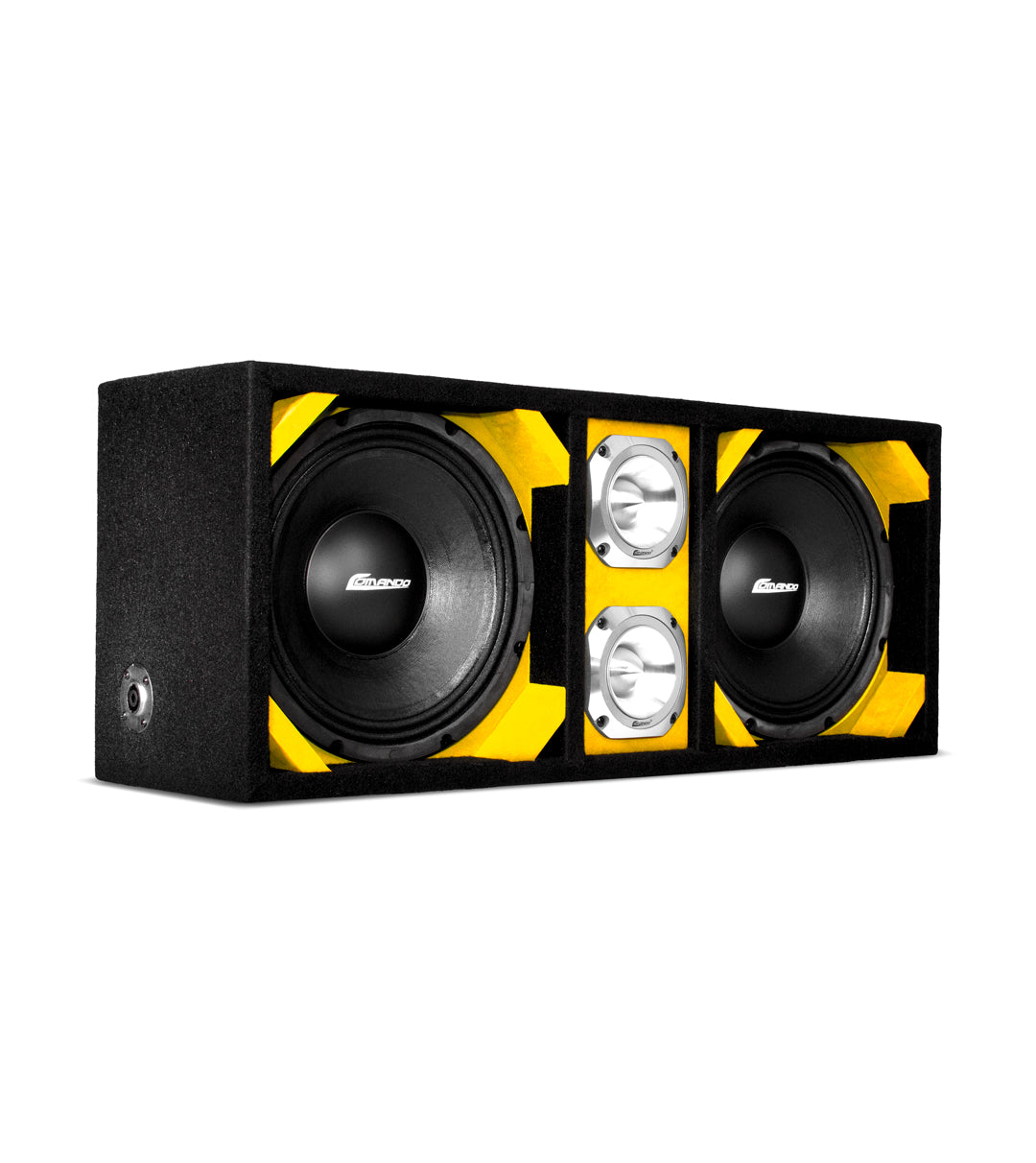 KTPONV2-210YELLOW / DUAL 10" YELLOW LOADED PORTED BOX + 2 TWEETER Comando Audio Inc.