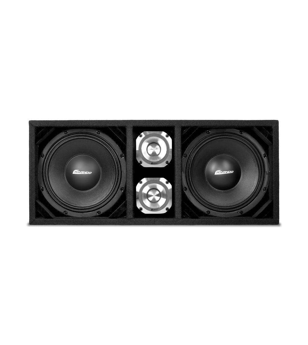 KTPONV2-210BLACK / DUAL 10" BLACK LOADED PORTED BOX + 2 TWEETER Comando Audio Inc.