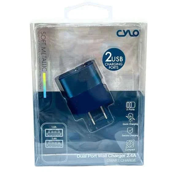 CYLO 2.4 Amp Wall Charger in Pacific Blue TekShack