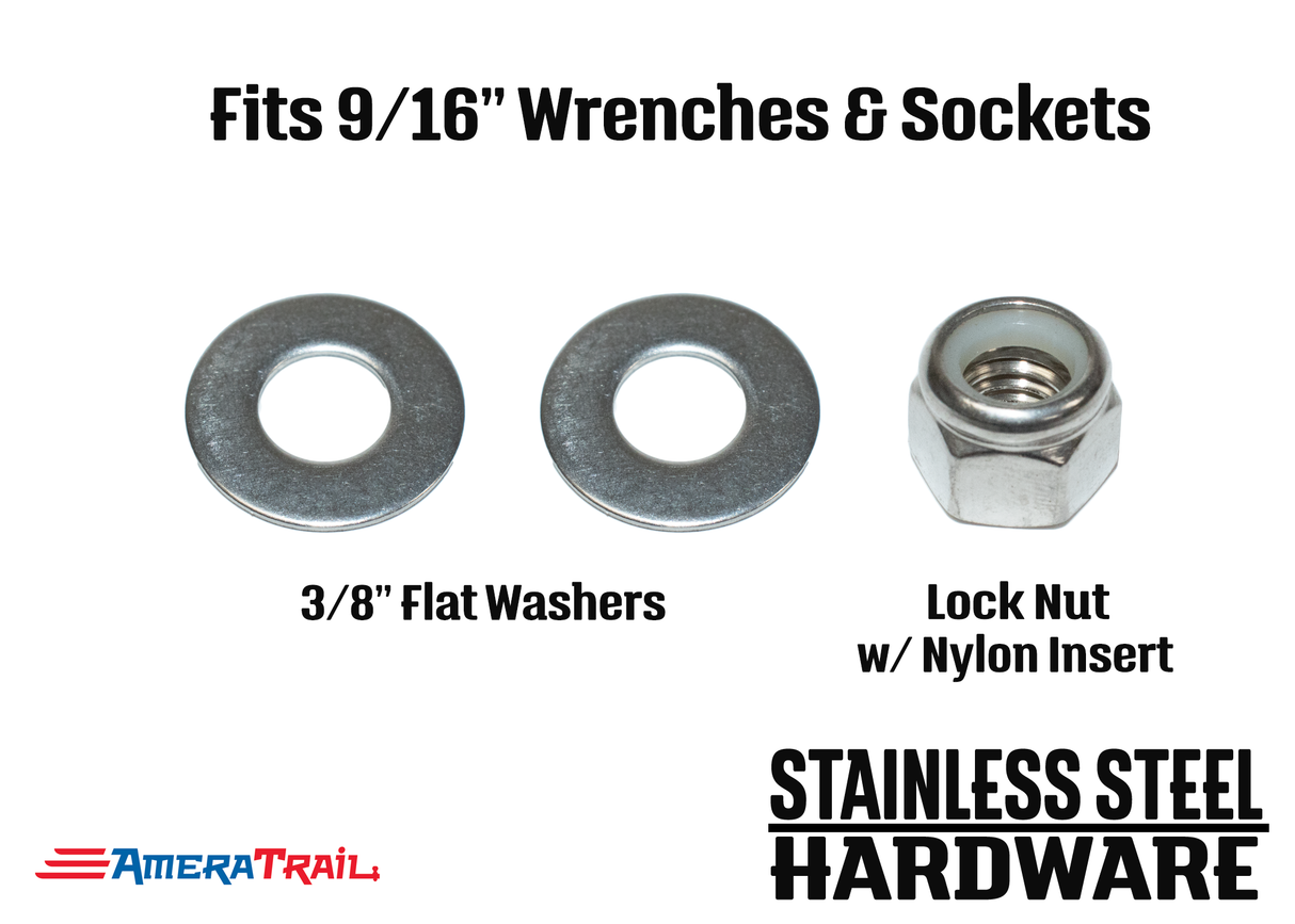 Stainless Steel Bolt 3/8 x 4 3/8", Hex Head - Available w/ Nut and Washer Hardware