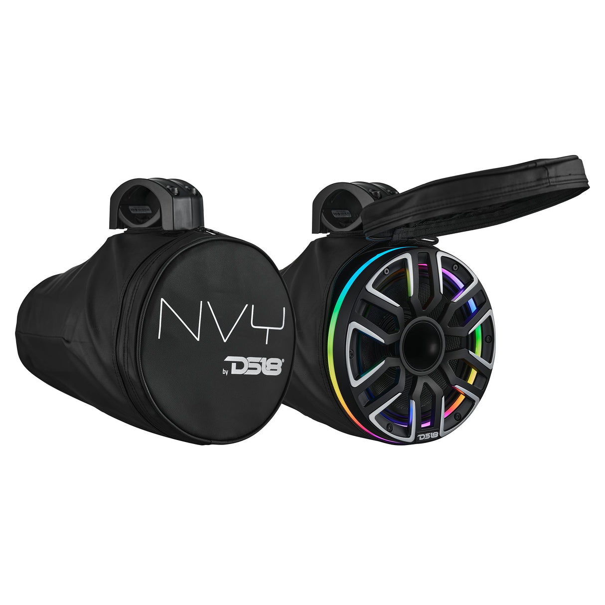 8” Marine Tower Speaker With Neodymium Magnet, Kevlar Cone, Compression Driver & Digital LED Lights | 200W RMS 4-Ohm
