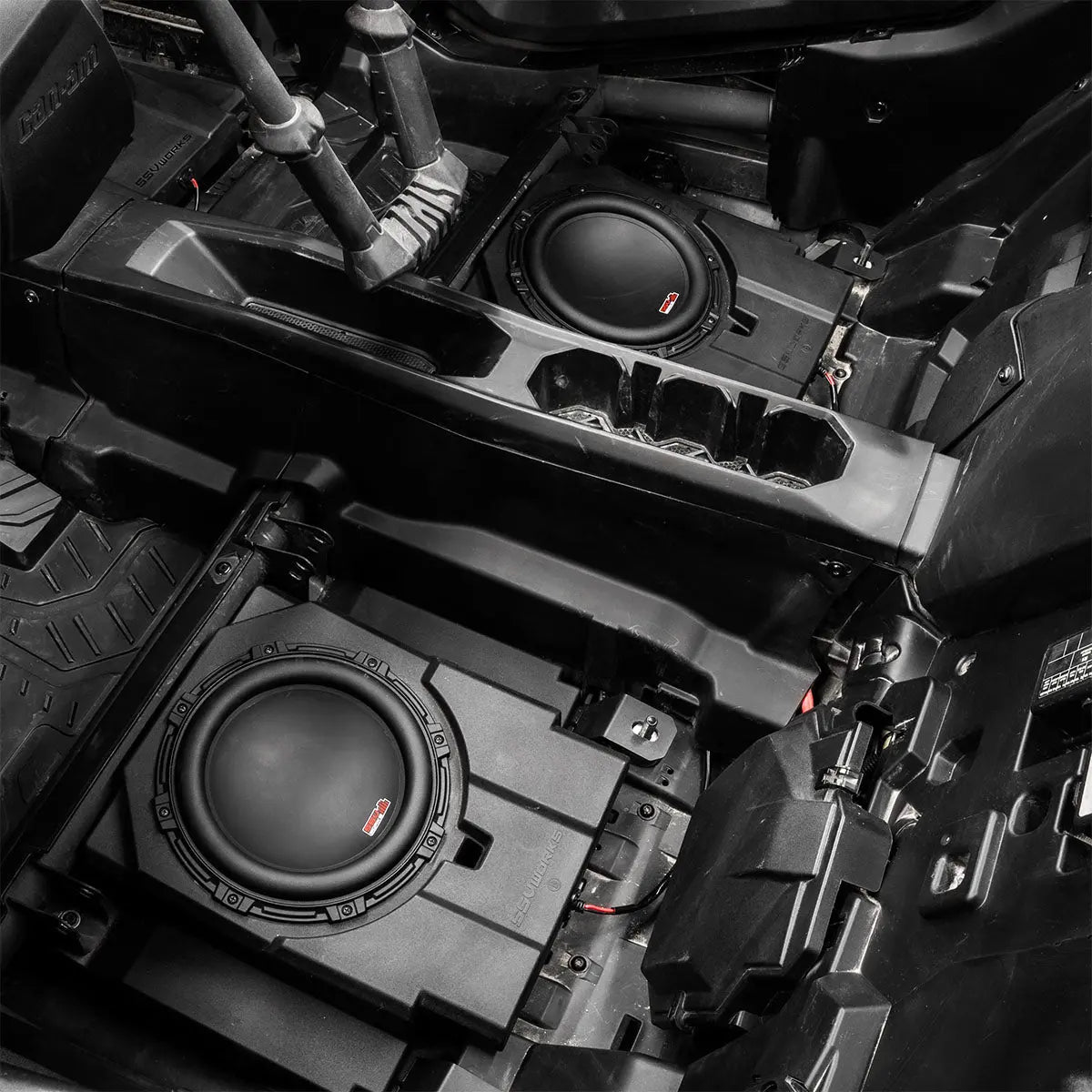 2024-2026 Can-Am® Maverick R 4-Seater Rear-Seat Plug-&-Play Dual-Subwoofer Add-On Kit SSV Works