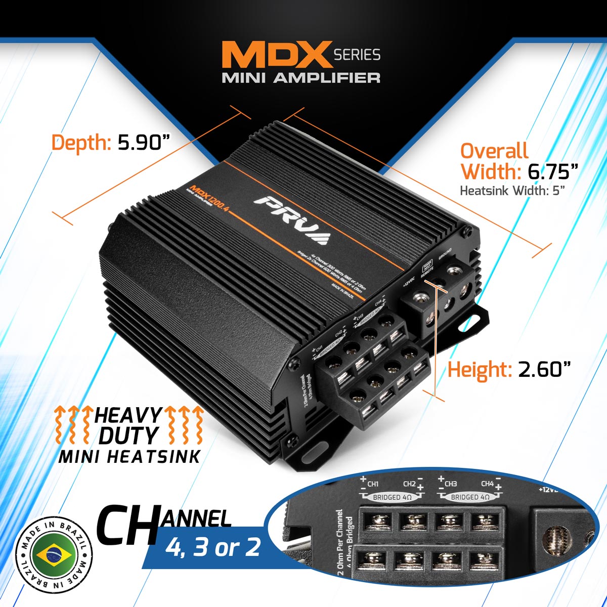 PRV MDX1200.4 2 Ohm Amplifier PRV Audio