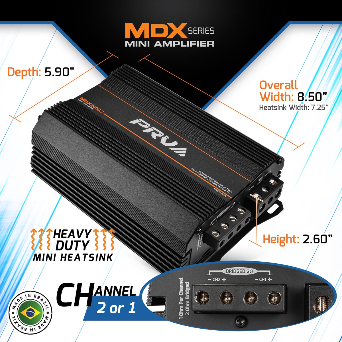 PRV MDX2000.2 1 Ohm Amplifier PRV Audio