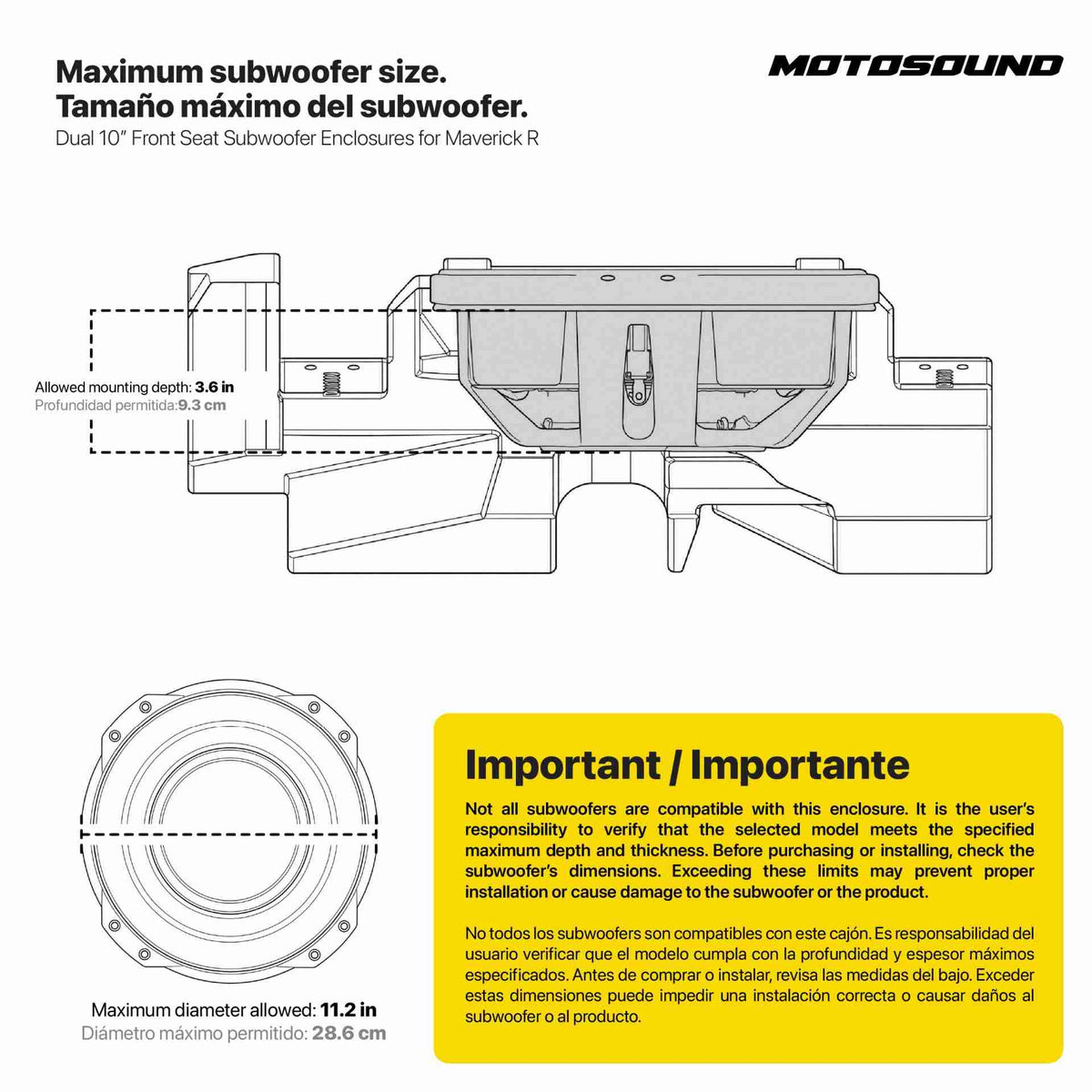 MOTOSOUND Dual 10″ Front Subwoofer Enclosures for Maverick R