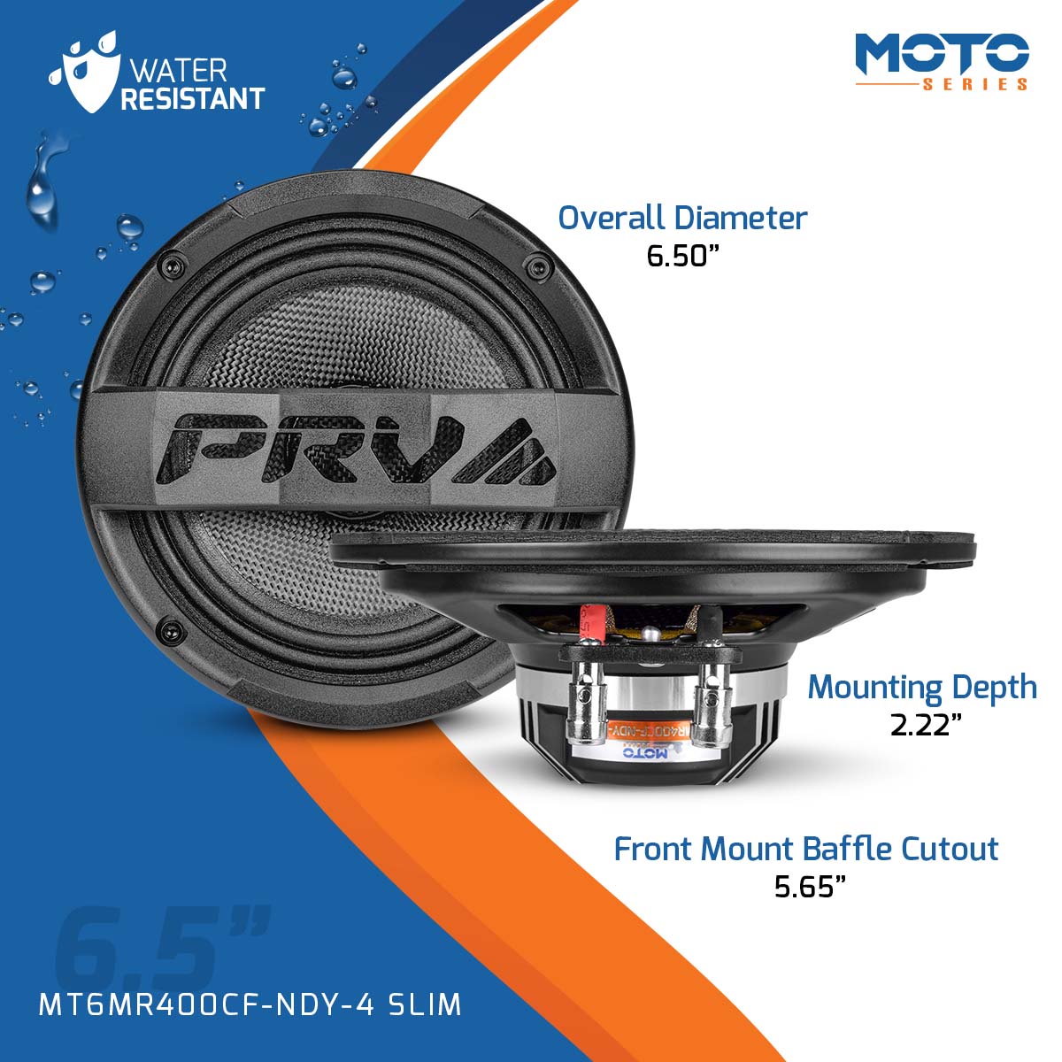 PRV MT6MR400CF-NDY-4 SLIM Midrange PRV Audio