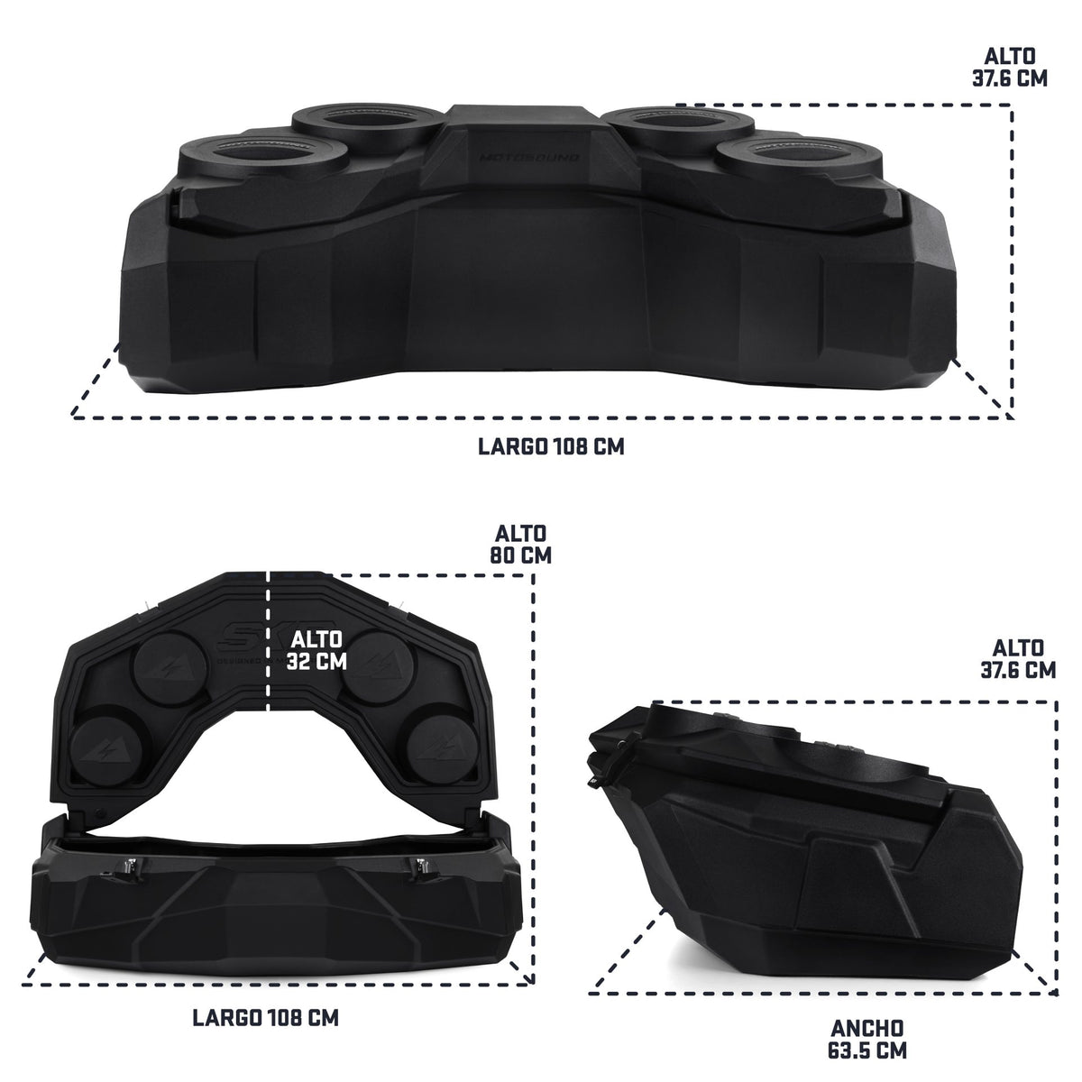 MOTOSOUND Raptor Pro Four 8″ Speaker ATV Toolbox