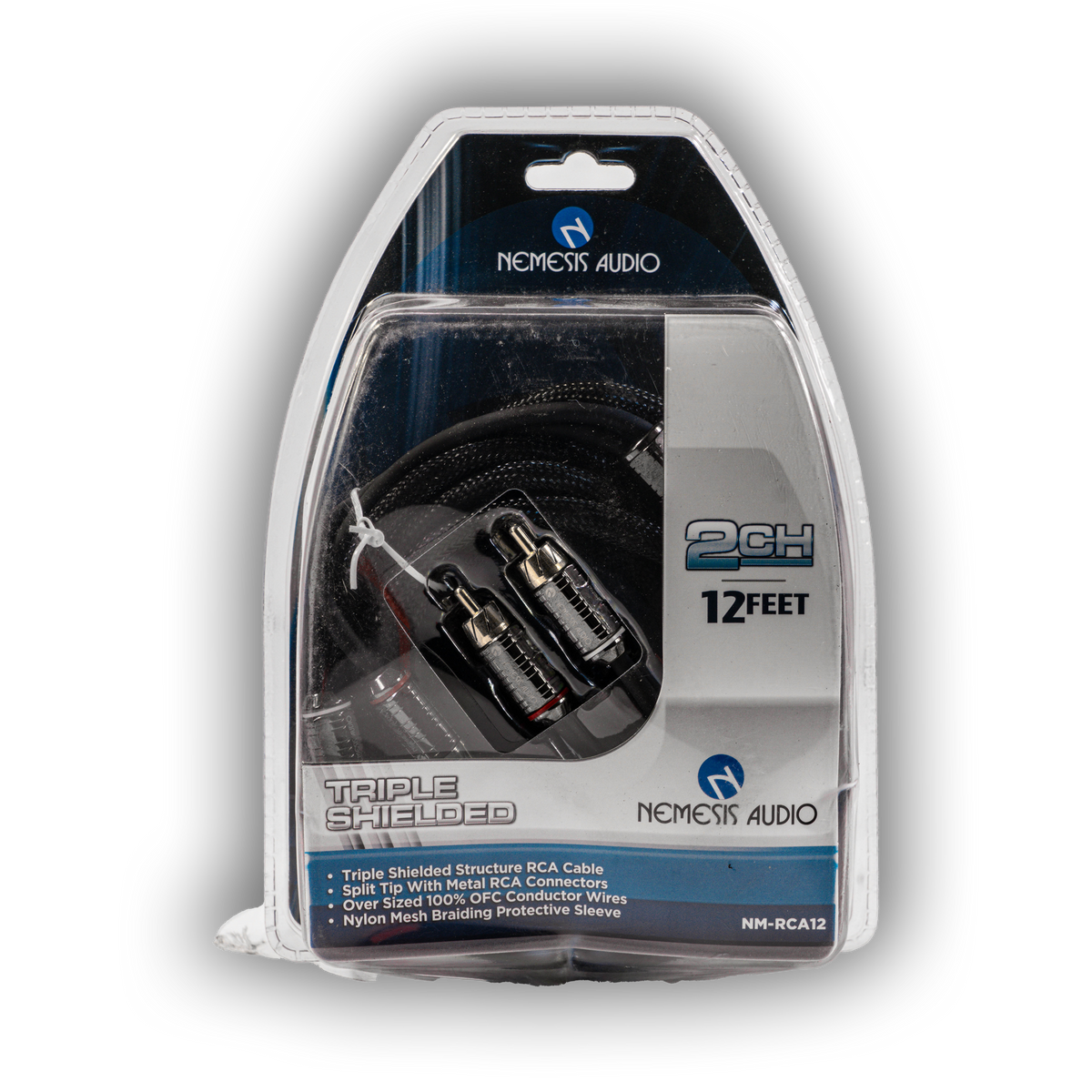 Nemesis Audio NM-RCA12 Triple Shielded Copper RCA Cables - 12 Ft