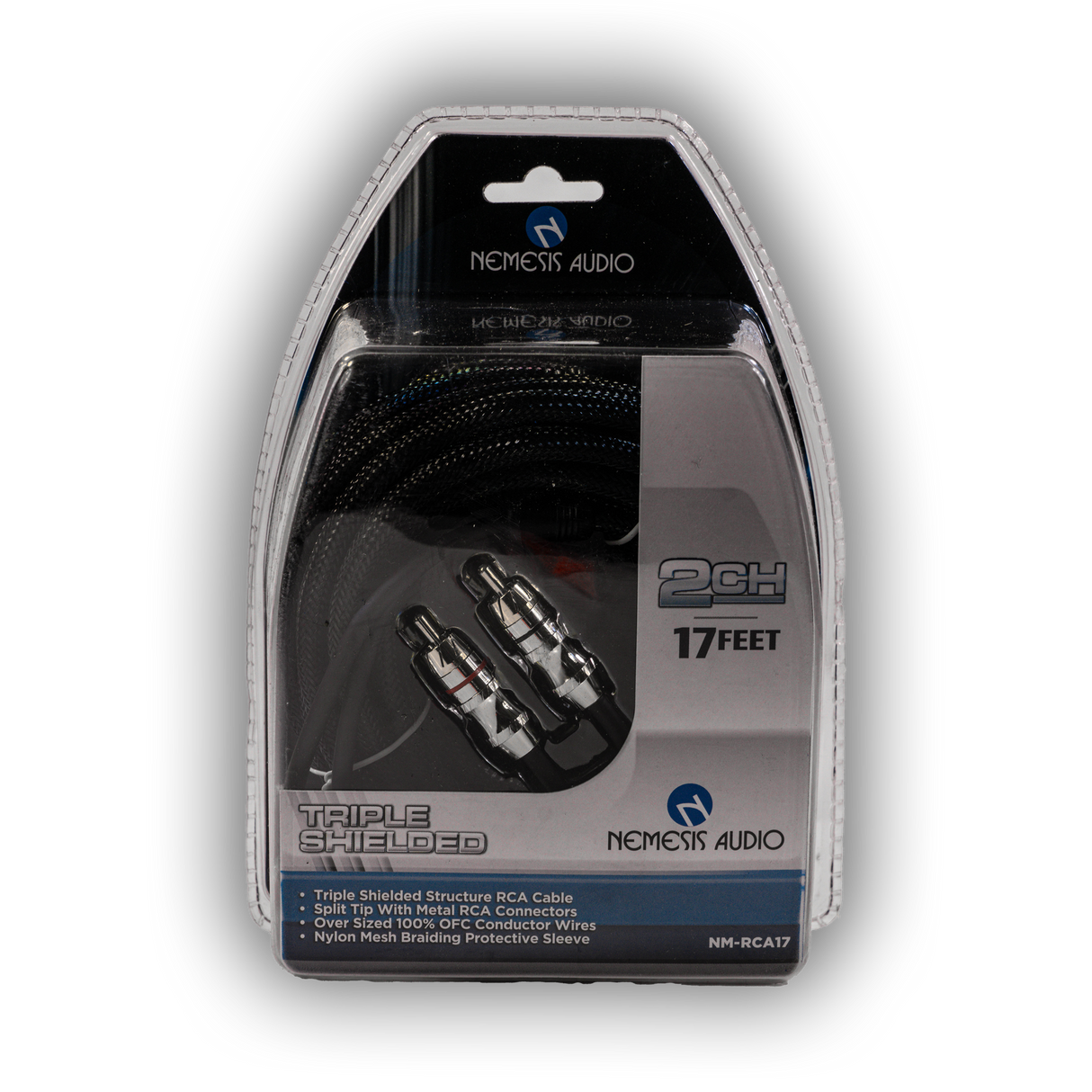 Nemesis Audio NM-RCA17 Triple Shielded Copper RCA Cables - 17 Ft Nemesis Audio