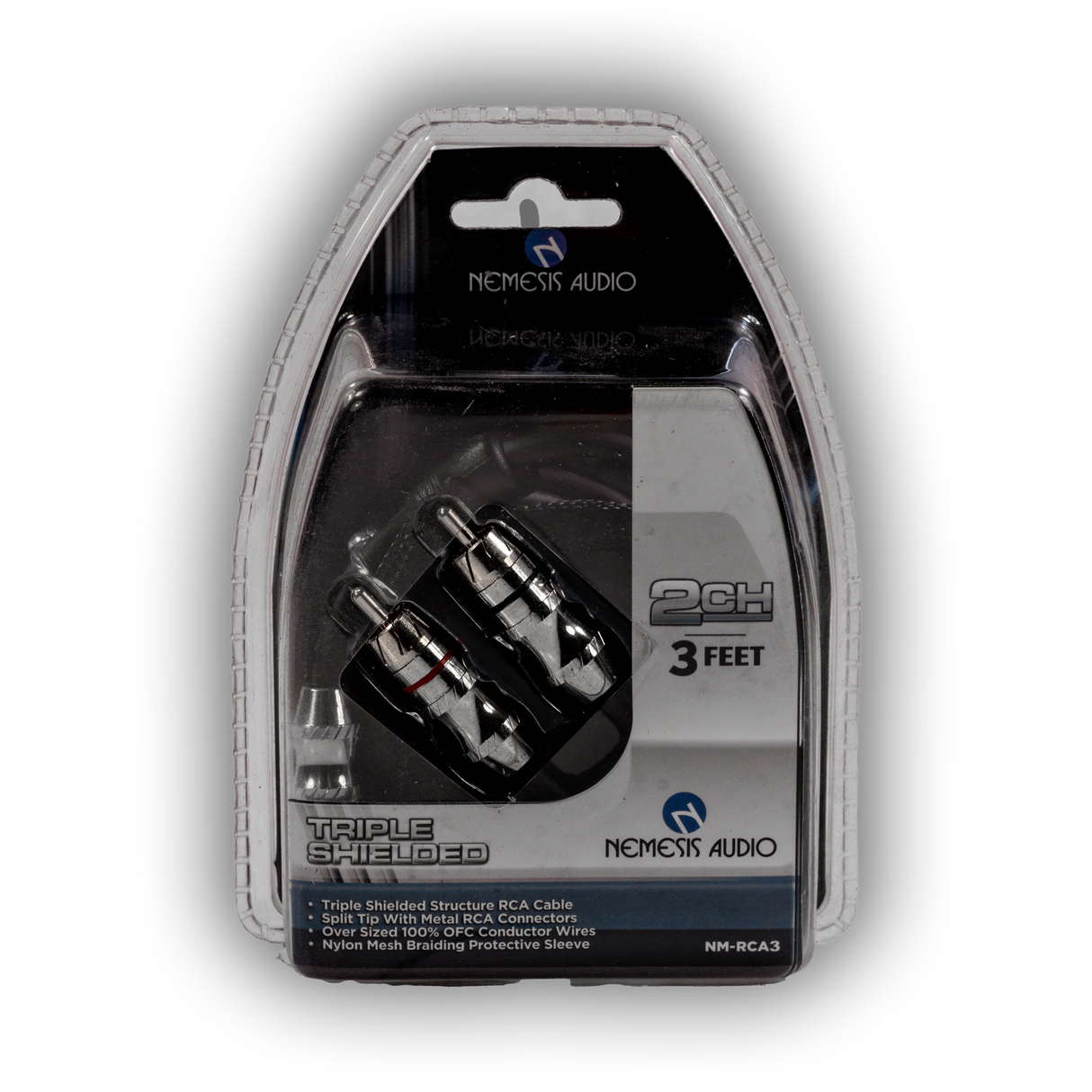 Nemesis Audio NM-RCA3 Triple Shielded Copper RCA Cables - 3 Ft