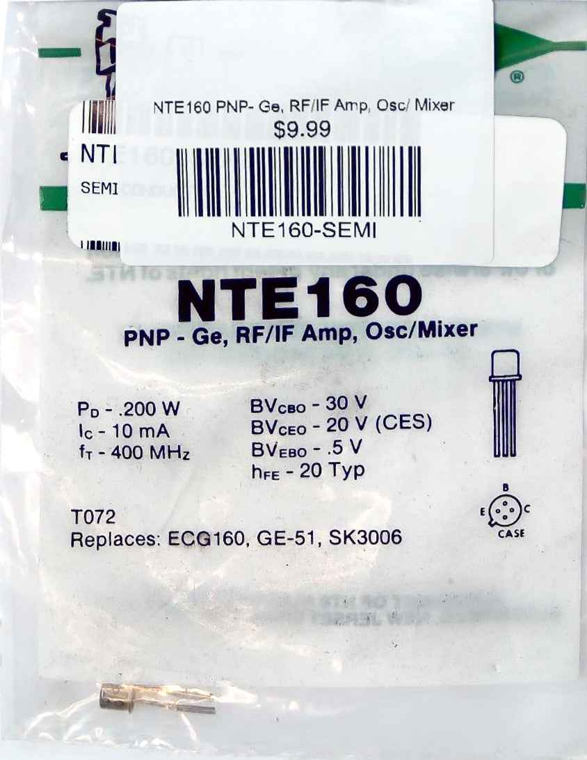 NTE160 PNP- Ge, RF/IF Amp, Osc/ Mixer NTE
