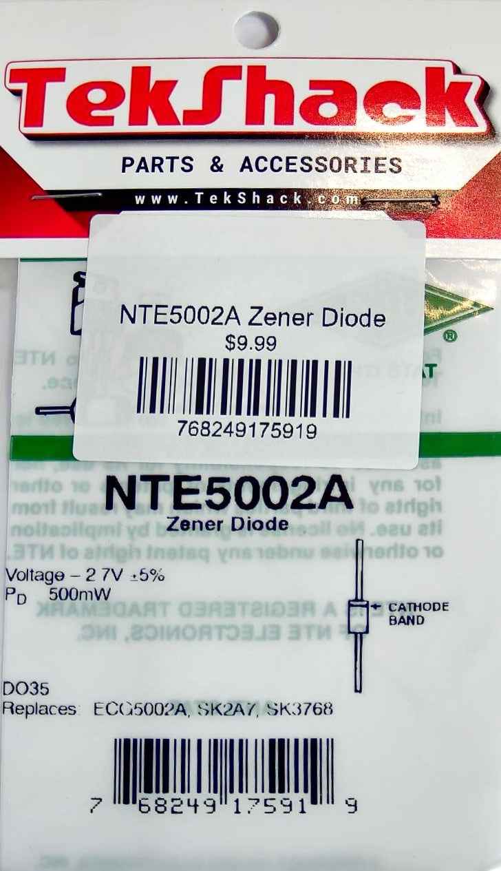 NTE5002A Zener Diode 5.6V 1W DO-41 Through-Hole NTE