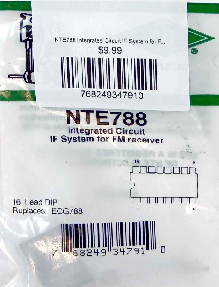 NTE788 Integrated Circuit IF System for FM reciever NTE