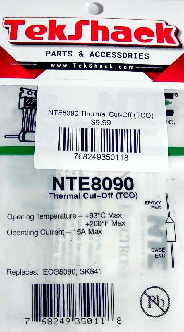 NTE8090 Thermal Cut-Off (TCO) NTE