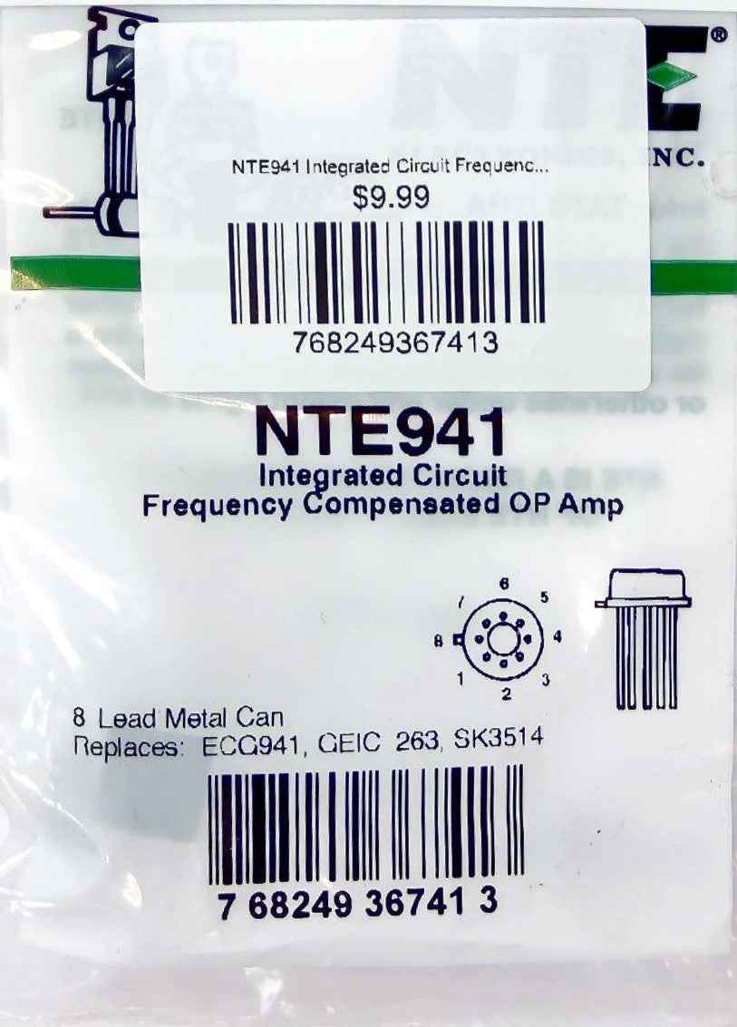NTE941 Integrated Circuit Frequency Compensated OP Amp NTE
