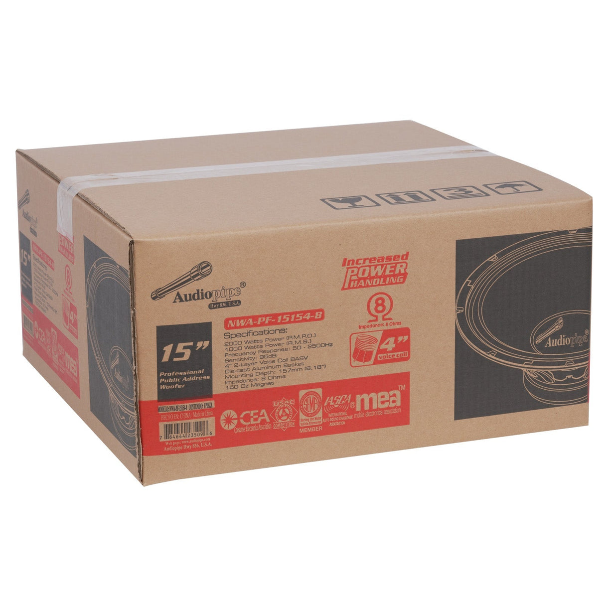 15” Professional Public Address Woofer (NWA-PF-15154-8) Audiopipe