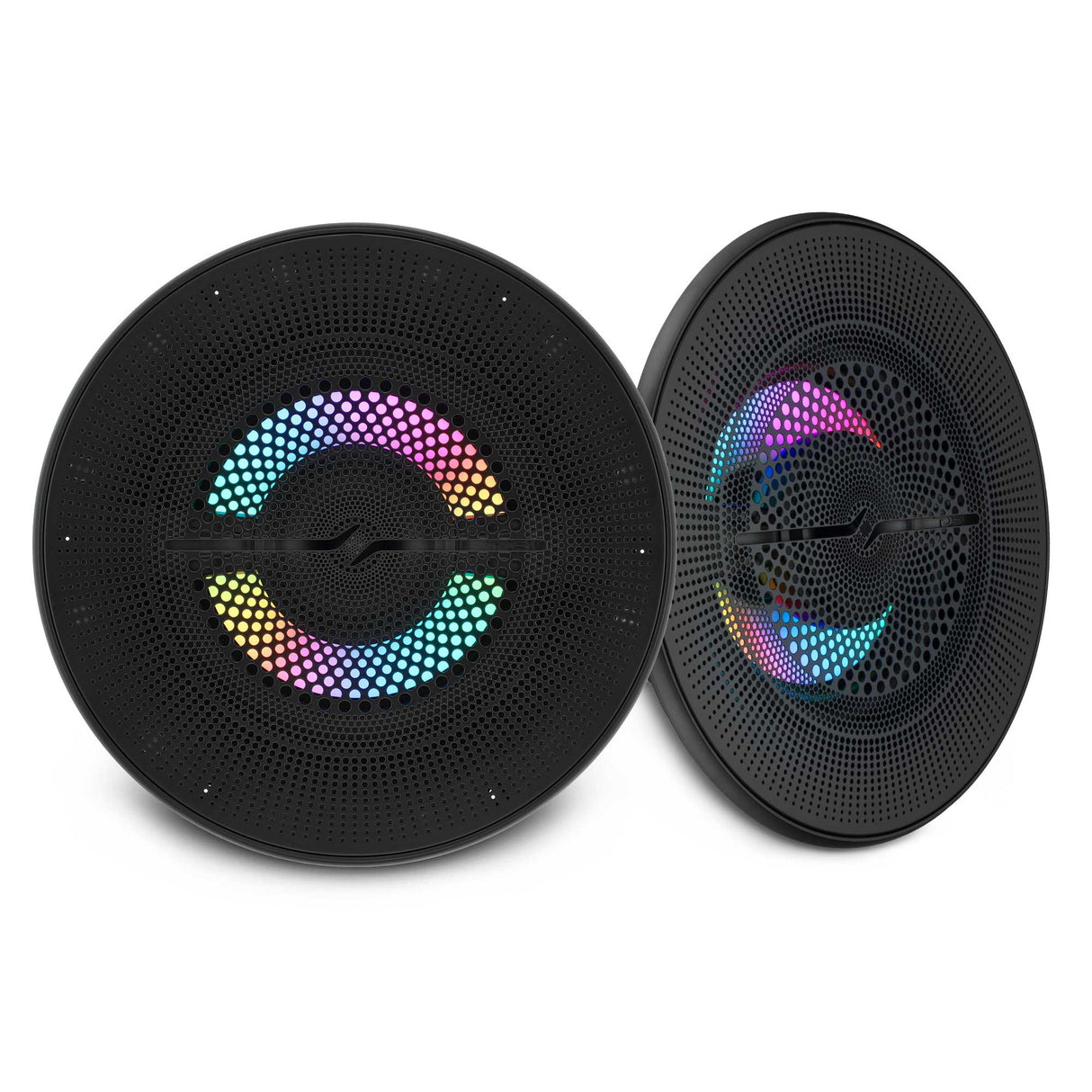 Luxury 6.5” 2-Way Marine Coaxial Speaker with Digital LED Lights and Flush Magnetic Mount Grille | 150W RMS 4-Ohm