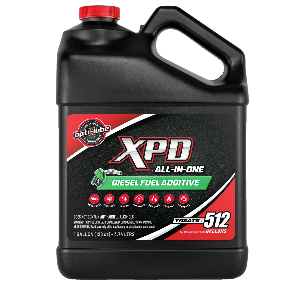 OPTI-LUBE XPD ALL-IN-ONE DIESEL FUEL ADDITIVE: 1 GAL WITH PUMP & 2 EMPTY 8OZ BOTTLES -TREATS 512 GAL