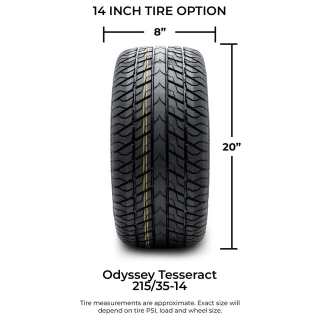 Odyssey Tesseract Steel Belted Street Golf Cart Tire 215/35-14