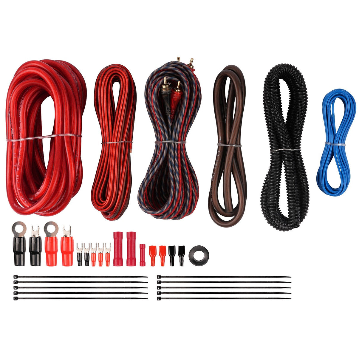 4 GA Power Install Kit for 1 Amplifier (PKV-2500EX) Audiopipe