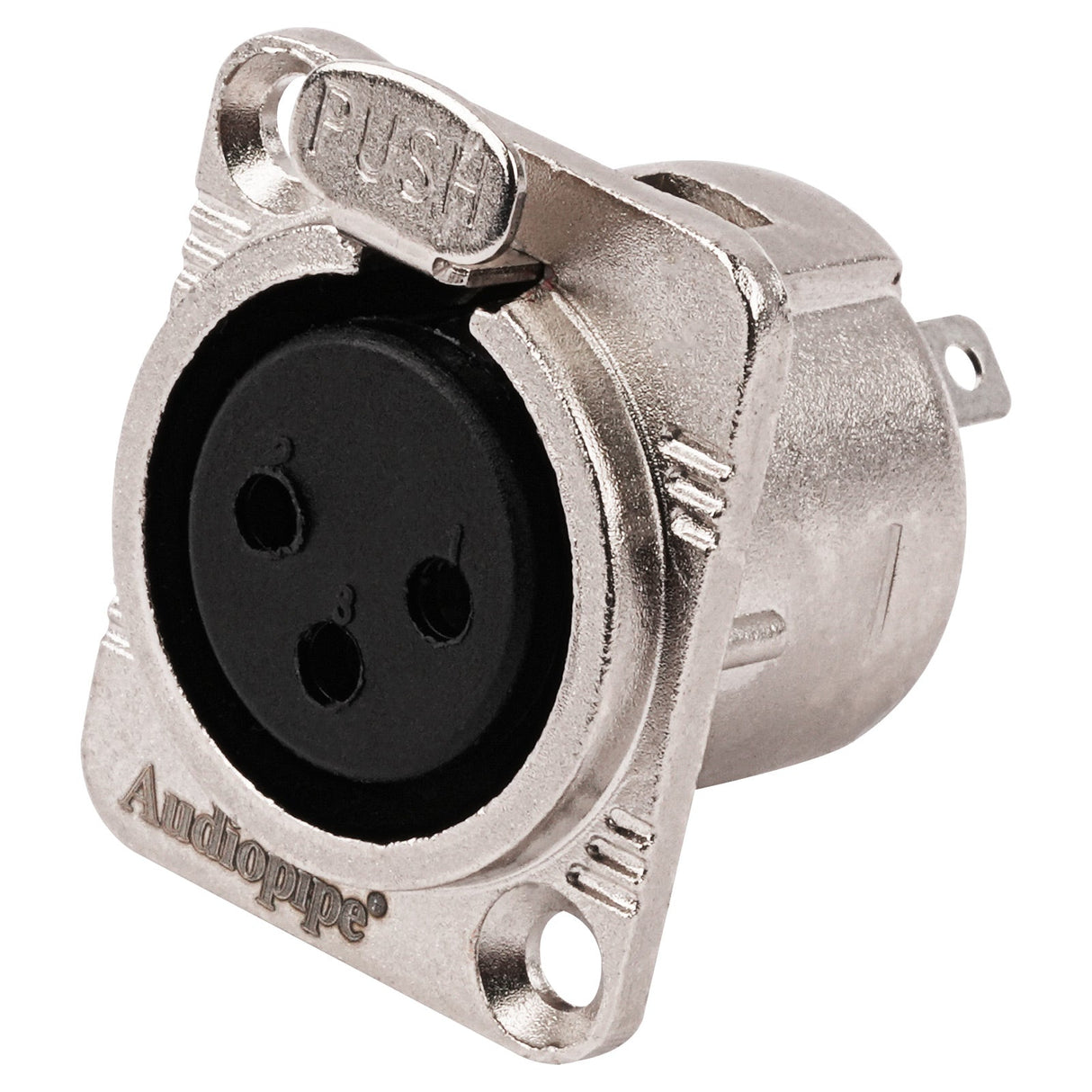 3 PIN XLR Female Chassis Socket (PRA-3FD-NKL) Audiopipe
