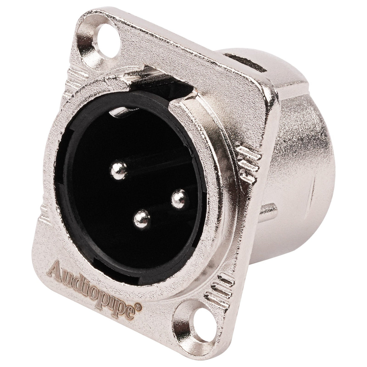 3 PIN XLR Male Chassis Socket (PRA-3MD-NKL) Audiopipe
