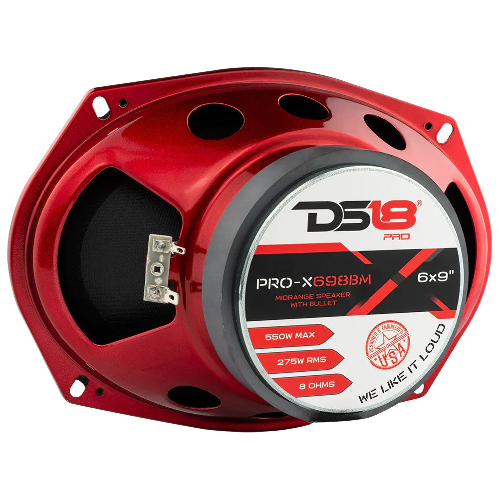 DS18 PRO-X698BM 6"x9" 200W RMS Midrange Speaker 8-Ohm (Single) DS18