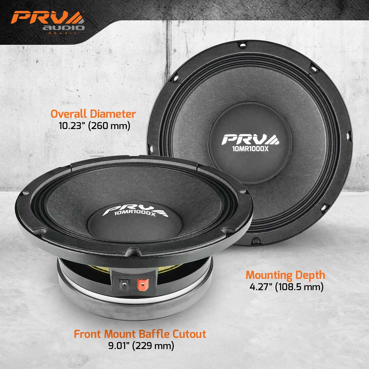 PRV AUDIO 10 Inch Midrange Speaker 10MR1000X PRV