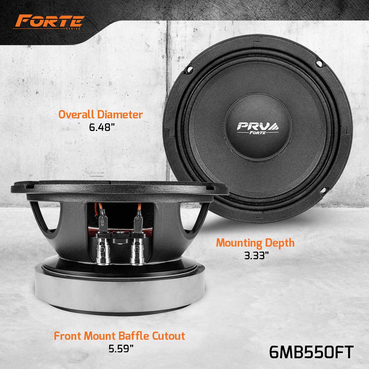 PRV AUDIO 6.5 Inch Midbass Speaker 6MB550FT 8 Ohm PRV