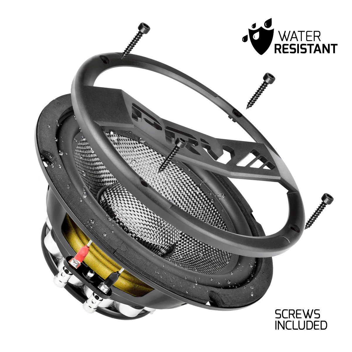 PRV AUDIO Carbon Fiber 8" Midrange Speaker 500 Watts 4 Ohm Neodymium 8MR500CF-NDY-4 Water Resistant Pro PRV