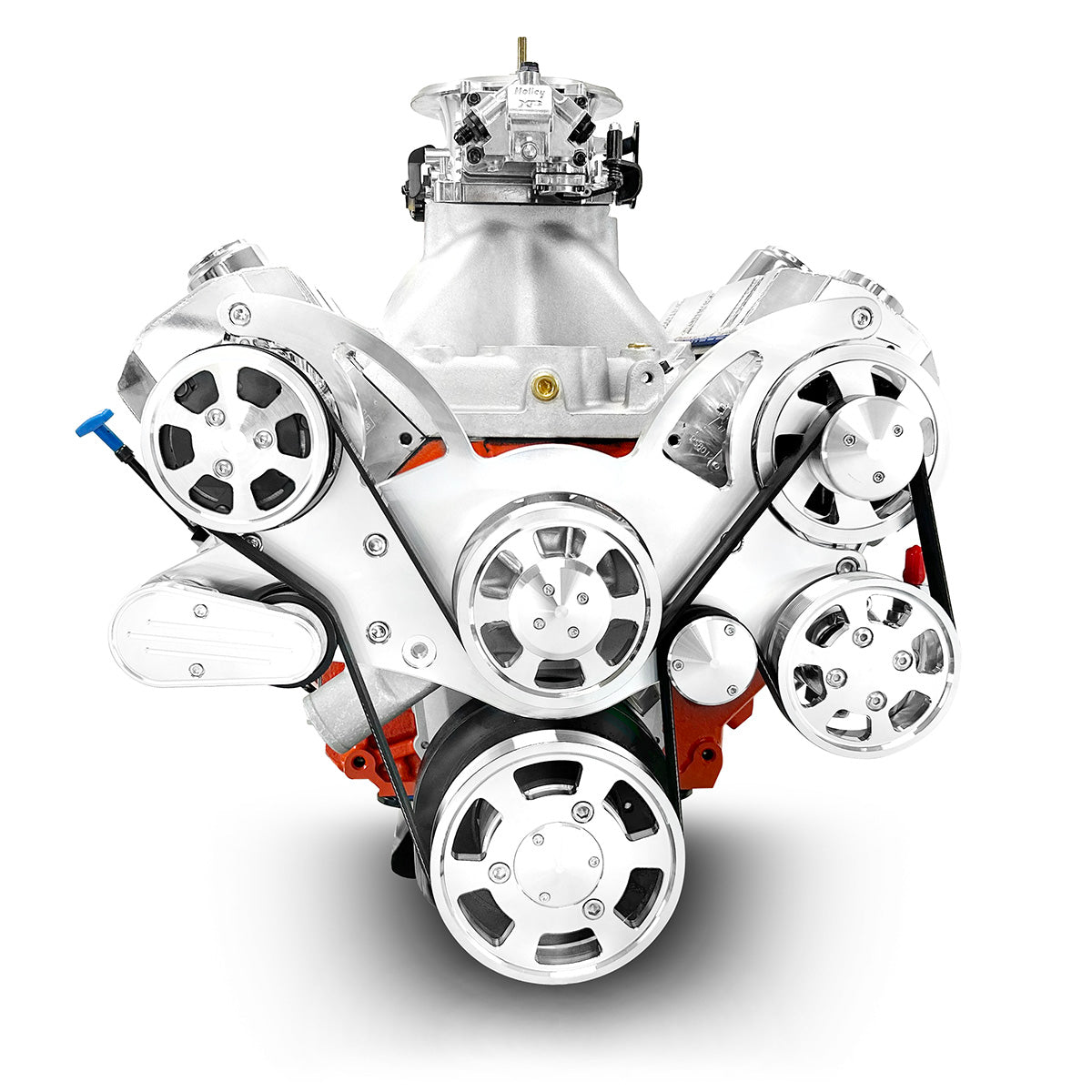 GM Big Block Compatible 598 c.i. Pro Series Engine - 741 Horsepower - Deluxe Dressed - Polished Pulley Kit - Carbureted