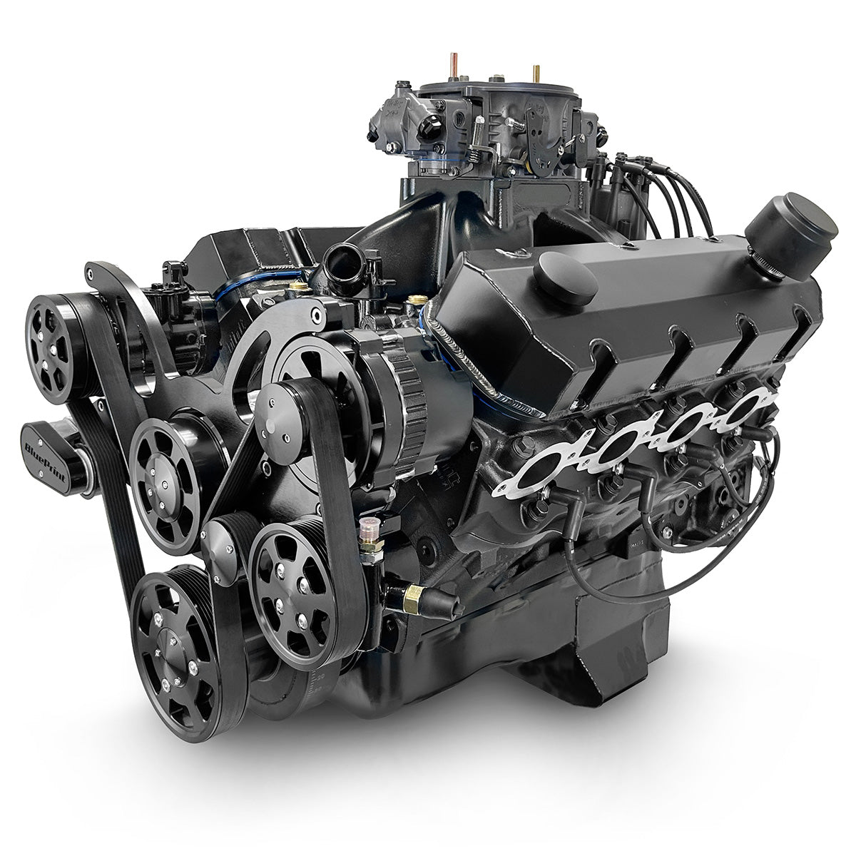 GM Big Block Compatible 632 c.i. Pro Series Engine - 815 Horsepower - Blackout Reaper Edition - Deluxe Dressed - Black Pulley Kit - Fuel Injected