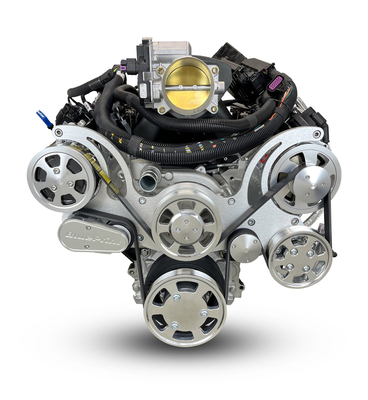 GM LS Compatible 427 c.i. Pro Series Engine - 600 Horsepower - Deluxe Dressed - Polished Pulley Kit - Holley Terminator X EFI System