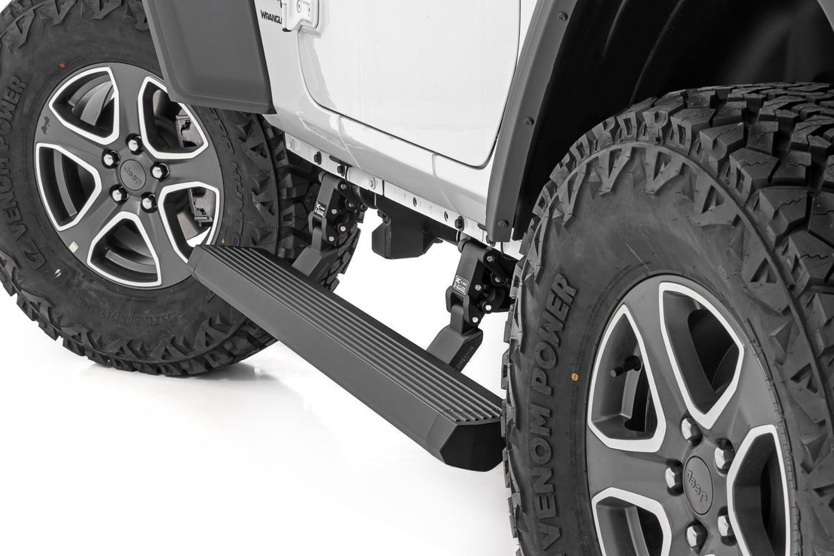 Power Running Boards Dual Electric Motor 2 Door Jeep Wrangler JL (18-26) Rough Country