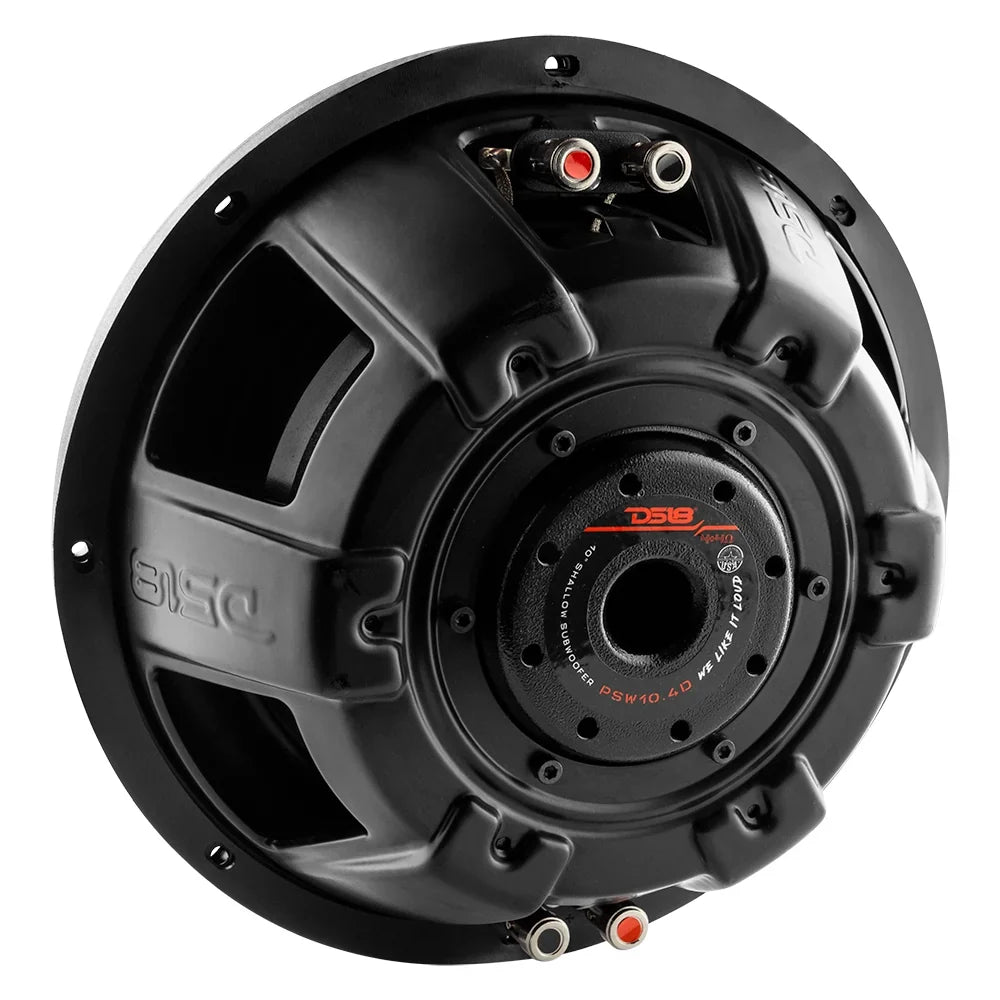 DS18 PSW10.4D 10" 500W RMS Water Resistant Shallow Subwoofer DVC DS18