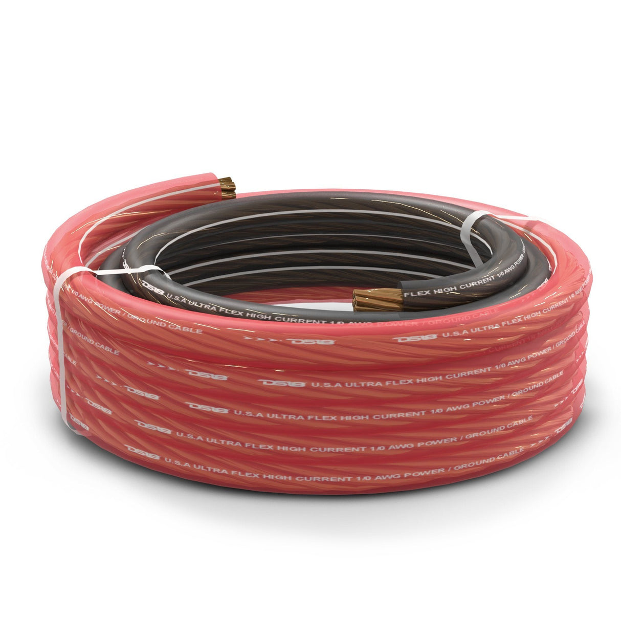 1/0-GA Ultra Flex OFC Ground Power Cable 5 Ft Black and 20 Ft Red Kit