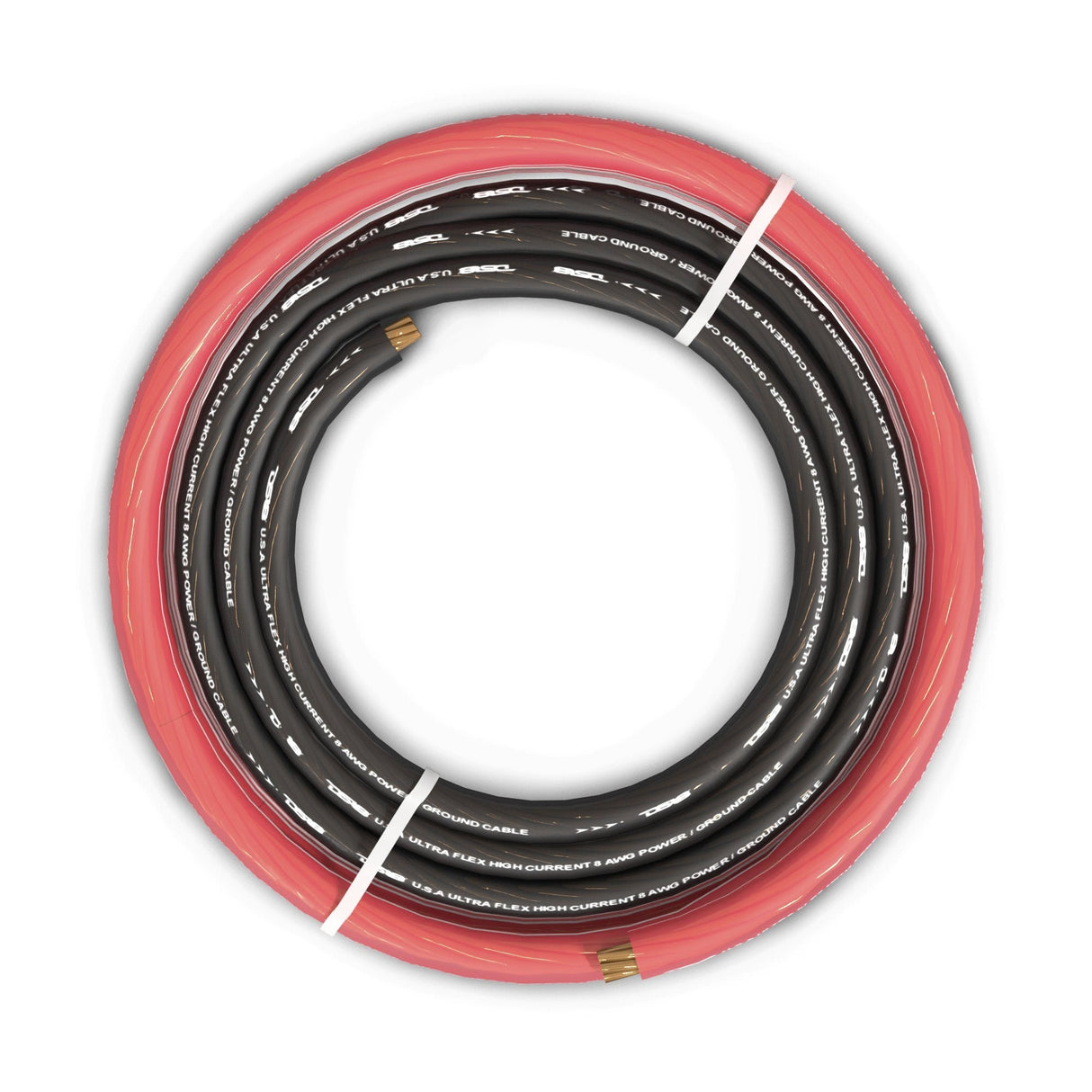 8-GA Ultra Flex CCA Ground Power Cable 5 Ft Black and 20 Ft Red Kit