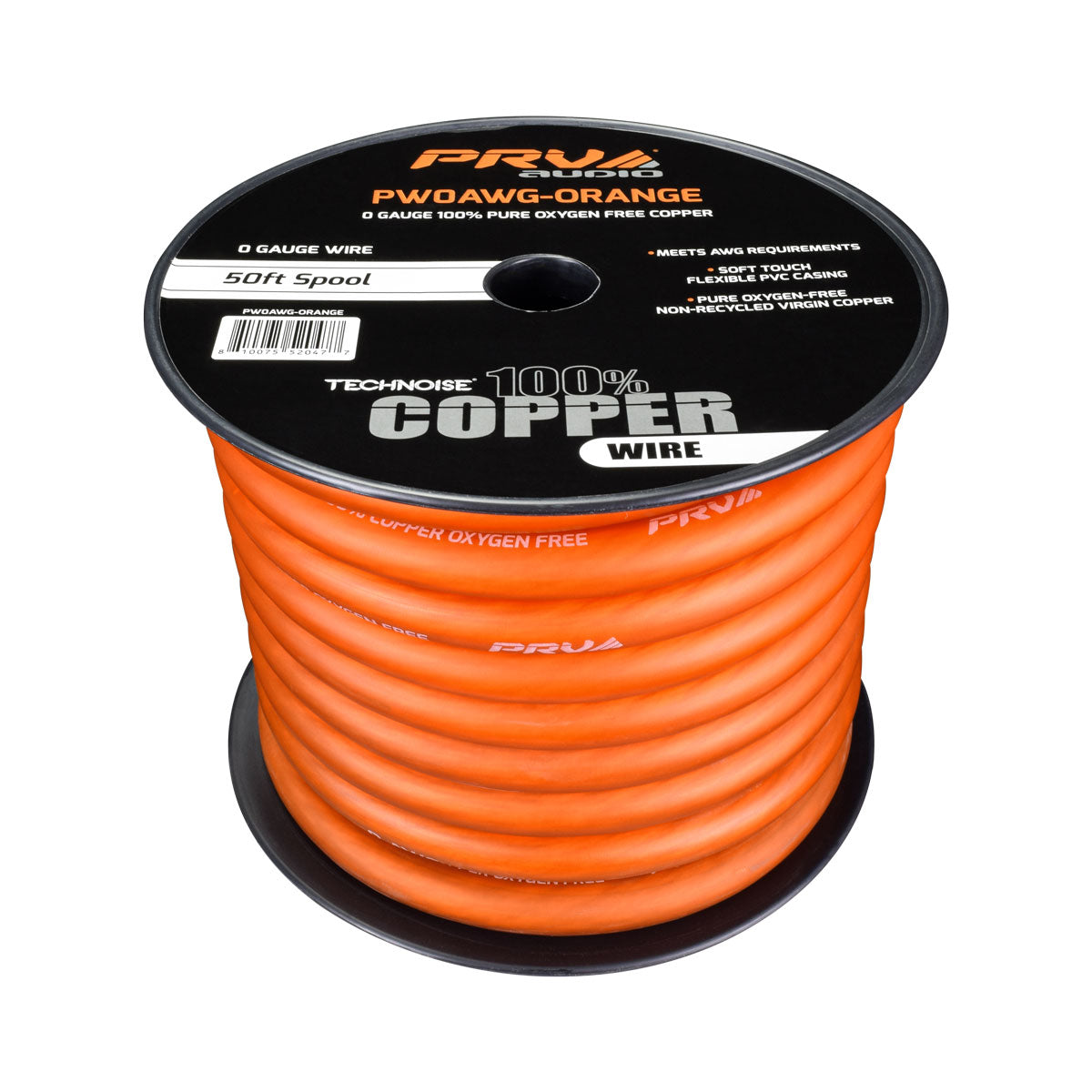 PRV PW0AWG-ORANGE 50ft Roll PRV Audio