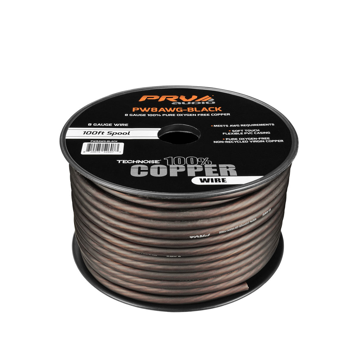 PW8AWG-BLACK 100ft Roll PRV