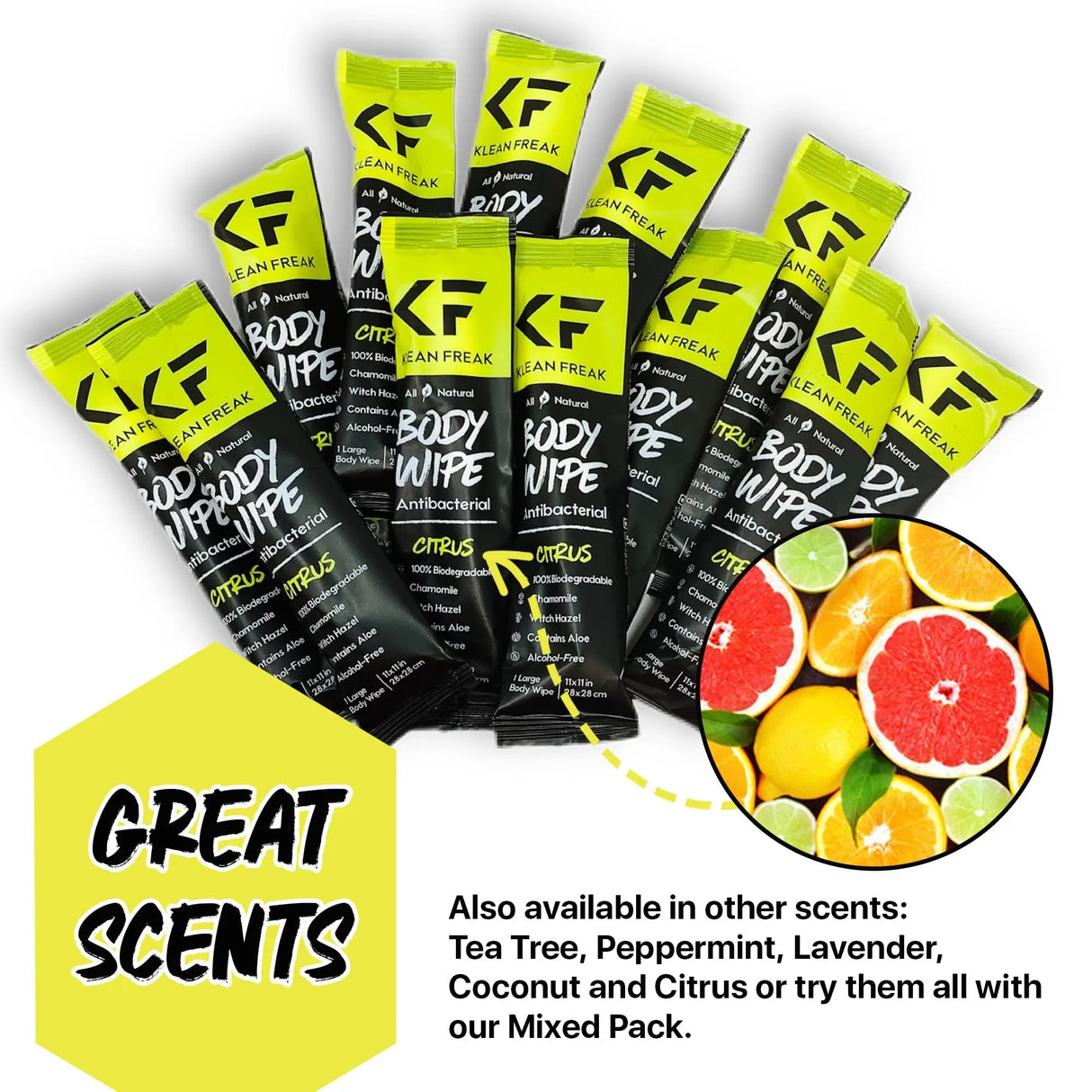 Body Wipes - 12 Pack Klean Freak