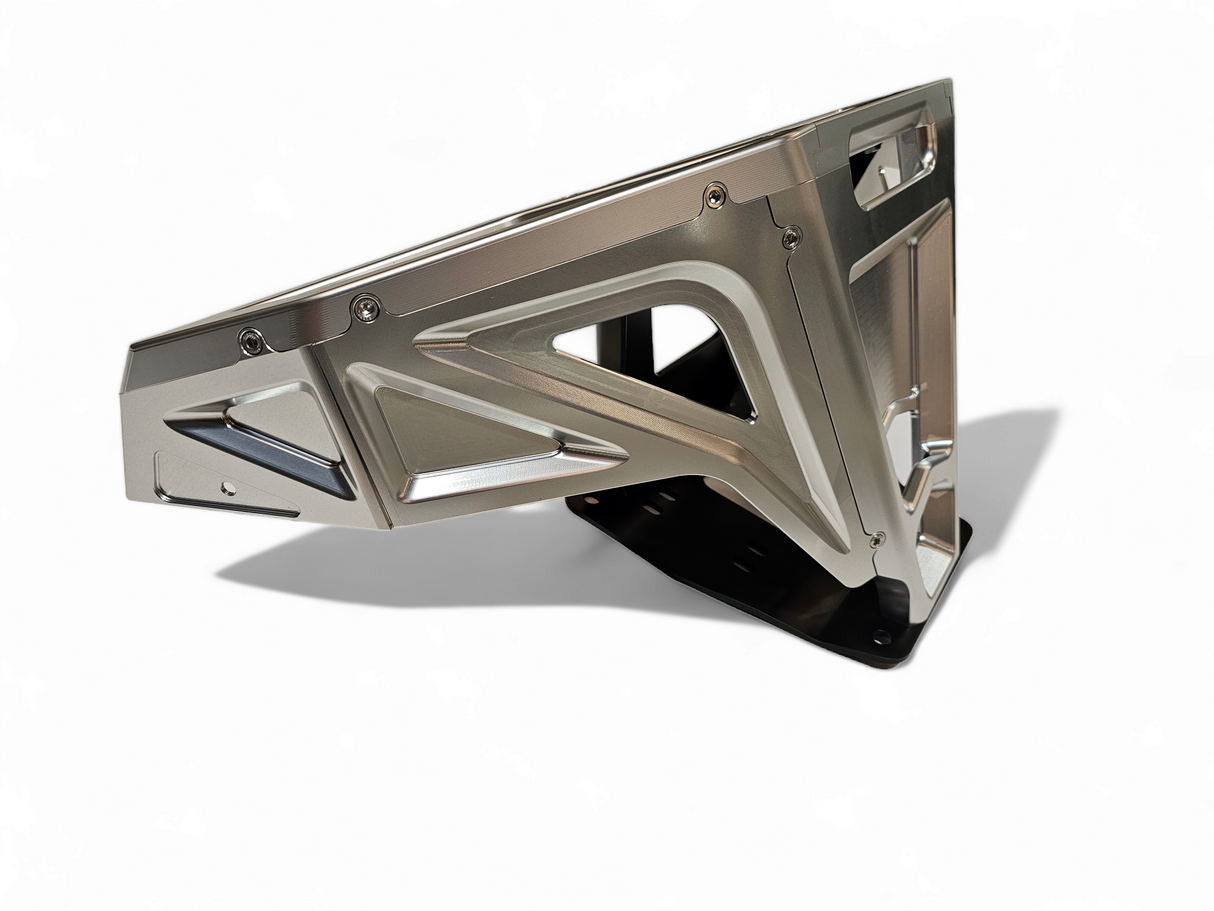 2022-2026 Polaris RZR Pro R, Pro S, Turbo R Machined Billet Front Winch Bumper (Clear Anodize) www.elektricoffroad.com